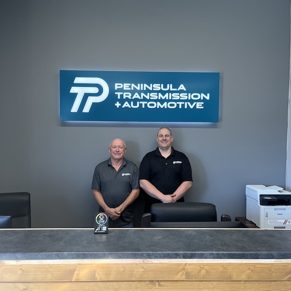 Peter Wille Jr and Gary Gronow, co-owners of Peninsula Transmission + Automotive in Sidney, BC